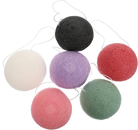 Ipetboom 6 Pièces Lot D'éponges Naturelles Pour Visage Nettoyage Et Massage De Peau Absorbantes Et Délicates