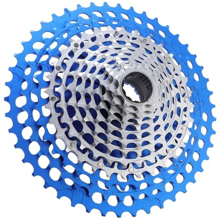 Generic Cykelkassett, 9-46 Axelform CNC Ihålig Klättringsutrustning Smidig Skiftande Höga Spänningar för XD Freehub (Blå silver)