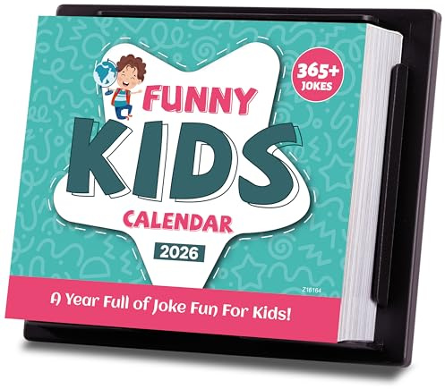 2026 Desk Calendar - Kids Daily Calendar 2026, Lunch Notes Box, Jan 2026 - Dec 2026, 5.85'' x 4.85'', Funny Calendars Page a Day, 3D Calendar with Tear-off Pages, Puns & Joke Gifts