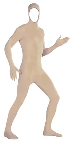 Stealth Suit for Adults Unisex Skin Suit Stage Performance and Costume Events Lingerie Costume for Women Cosplay Full Body Open Face Spandex Unitard Mask Costumes Bodysuit Halloween Costumes Beige