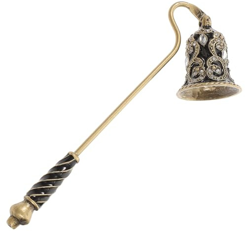 Beavorty Éteignoir à Bougie Floral Strass, Poignée Longue 19x6x4 Cm, Outil D'extinction pour Bougies Parfumées, Chauffe-Plat et Aromathérapie, Accessoire Décoratif Maison