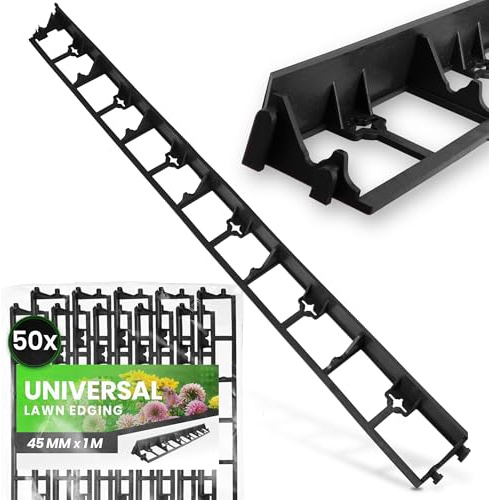 Instalguru Bordo Giardino 50 m 45 mm Separatore Prato Aiuola Palizzata Plastica Flessibile Profilo Esterno Per Sentieri Cortili Bordatura Decorativa Fiori Arredo Verde