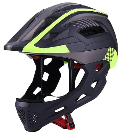 Kids Full Face Bike Helmets, Riding Cycling Head Protective Gear Helmet, Children Skateboard Helmet, Shockproof, Breathable, Removable Chin Guard For Scooters Mountain Motocross Bikes