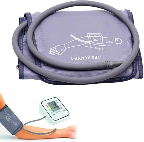 HEALLILY Blutdruckmessgerät Oberarm Blutdruckmanschette Klettmanschette mit integriertem Schlauch Ersatzmanschette Blutdruckmessgerät Zubehör 22-32CM (Grau)