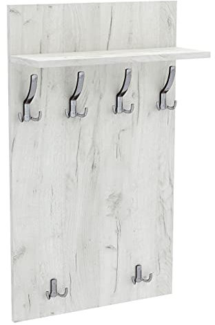 AKKE 90x60 | MAXI Garderobenpaneel Wandgarderobe Garderobe Wandpaneel Kleiderstange CHROM | WHITE CRAFT