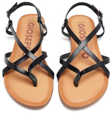 GIOSEPPO Sandalias Negras Estilo Romana para Mujer lelex