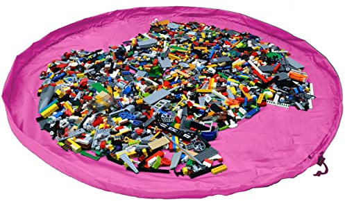 JJ PRIME - Borsa portaoggetti per giocattoli, grande tappetino, pieghevole, organizer per giocattoli per bambini, borsa con coulisse, tappetino da gioco per riporre idee e pulizia rapida (150 cm,