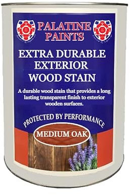 Palatine Exterior Extra Durable Wood Stain - Transparent Gloss finish (Driftwood, 1 Litre)