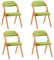 SoBuy Klappstuhl Holz gepolstert 4er Set - Ergonomischer Küchenstuhl & Esszimmerstuhl, Faltbar & Platzsparend, Fertig Montiert, Für Küche, Balkon, Büro, Grün 47,5 x 77 x 59 cm FST92-GRx4