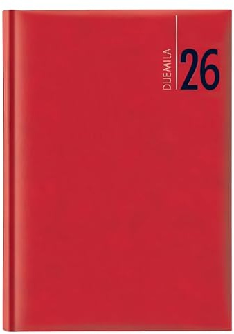 Agenda 2024 Journalier 15 x 21 cm A5 à carreaux simili cuir rouge bureau coiffeur restaurant Calendrier + cadeau stylo à clic et signet