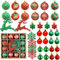 Weihnachtskugeln, 40 StüCk 6 cm Christbaumkugeln Set，Weihnachtsbaum Kugeln Kunststoff Weihnachtskugeln Rot für Drinnen die Weihnachtsbaumschmuck mit Schneeflocke Deko-Hirsche Weihnachtsbaumschmuck