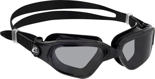CRESSI Clear Eyes Goggles Black/Black Smoked Lens - Unisex Pure Silicone Swimming Goggles with Molecular Anti Fog Lens Treatment, Black/Black Smoked Lens, One Size