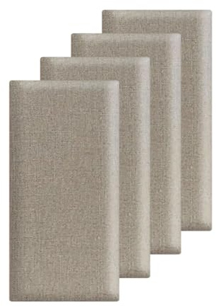 EUNEWR Pannelli da parete imbottiti, 4 pezzi 40x20cm pannelli imbottiti autoadesivi, cuscini da parete imbottitura da parete per testiera del letto, cameretta dei bambini, camera da letto e ufficio