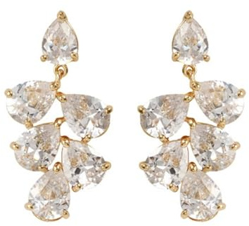 AMDXD Orecchini da donna in oro 9 carati, con foglia di moissanite taglio a goccia, Au 375, stile Liberty