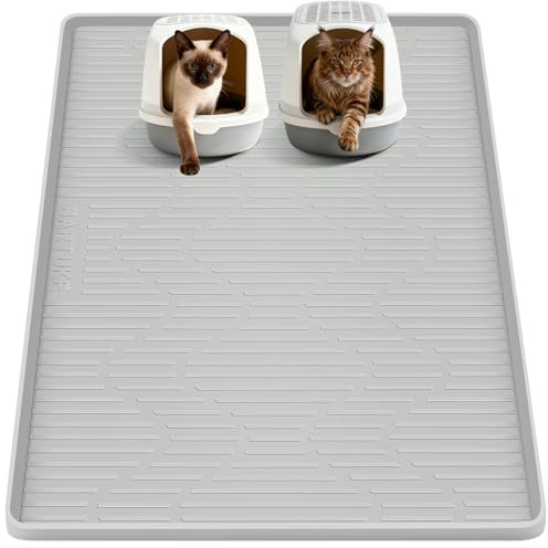 Bartuke Silicone Cat Litter Mat, 55 x 38 Large Cat Litter Box Mat
