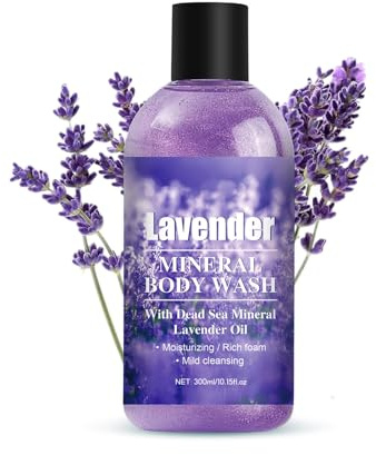 Lavender Body Wash, Hydrating Shower Gel with Lavender Oil Gentle Daily Cleansing & Nourishing Body Skincare, Soothing Exfoliating Body Soap for Dry & Sensitive Skin, All Skin Types