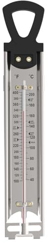 Candy Thermometer With Pot Clip, Stainless Steel Cooking Thermometer Deep Fry Oil Kitchen Cooking Thermometer With Hanging Hook for Frying, Sugar, Brewing, Syrup, and More