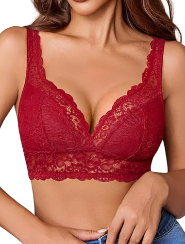 Avidlove Minimizer ovadderad bralette sexig utan bygel bh V andas push up everyday bh stora kupor bh spets underkläder