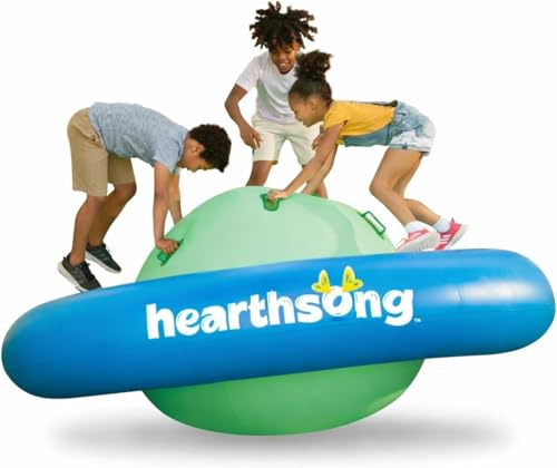 Hearthsong Altalena gonfiabile da 2,8 m con 6 maniglie, divertente attrezzatura da gioco per bambini, giocattolo gigante per attività all'aperto, per ragazzi e ragazze dai 5 anni in su