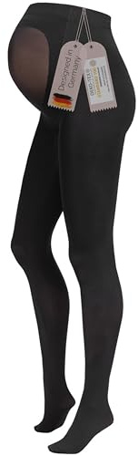 Herzmutter Medias premama - 80DEN - opaco-mate - embarazo - Ropa maternidad - Negro - Set de 1 y 2-1300 (M-L, Negro | Con el pie | 1x)