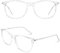 CGID CN79 Klassische Nerdbrille ellipse 40er 50er Jahre Pantobrille Vintage Look clear lens Transparent