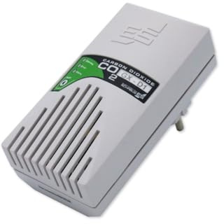Schabus 300251 CO2 Warngerät GX-D1 mit internem NDIR-Sensor detektiert Kohlendioxid, optisch und akustischer Alarm, Steckdosengerät für Büro, Schule und Innenräume - für eine gesunde Luftqualität