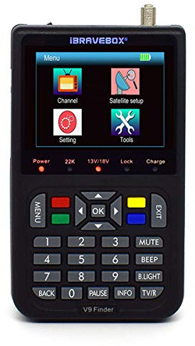 Digital Satfinder - Satelitenfinder Finder V9 HD Sat Messgeräte mit Satellitenerkennung DVB-S/S2/zur exakten Justierung Ihrer Sat Antenne Unterstützung H.265,Deutsche Bedienungsanleitung