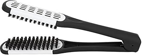 Pinza de Cepillo de Cerdas de Doble Cara, Pinza para Alisar el Cabello, Herramienta de Peinado para Hombres Y Mujeres para Mejorar la Salud del Cabello(blanco)