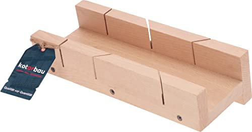 KOTARBAU® Caja de ingletes, Caja para inglete 30 x 12 cm, Ideal para cortes en ángulos de 90° y 45°, Caja para cortar marcos, perfiles, tubos, Caja de sierra ingletadora
