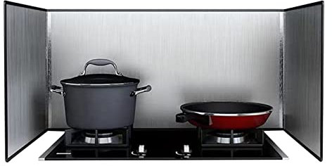 Cocina Plegable Protector Antisalpicaduras, 304 Acero Inoxidable Cubre Salpicaduras De Sartén, Fácil De Limpiarm, Aceite Antiadherente, para Placas, Placas De Gas, Sartenes ( Color : Silver , Size : 6