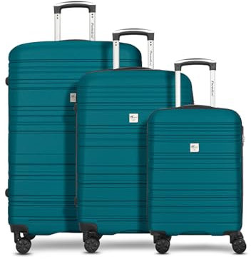CHECK.IN Paradise Kofferset - 3-teilig | Koffer groß und Handgepäck-Trolley aus ABS-Material mit Zahlenschloss - Kreuzpackriemen | Volumen: 32 L / 62 L / 100 L