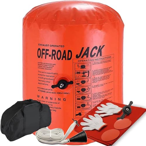 BotaBay 4 Ton Off-Road Exhaust Air Jack 8800lbs Lifting Capacity Inflatable Soft Jack 31.5-inch Height, Double Inflatable Systems, for SUV Car Truck Rescue 1000 Denier Nylon Material with Carrying Bag