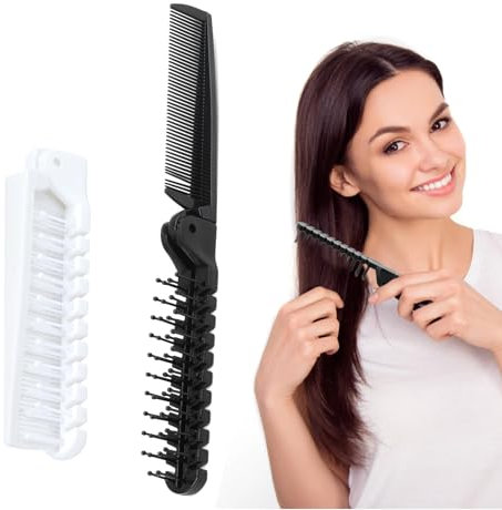 Faltbarer Kamm, 2 Stück Klappkamm Bartkamm Klappbar Klappbürste Kleine Haarbürste Mini Haarbürste Taschenkamm, Reise-Haarbürste für Männer Frauen und Mädchen