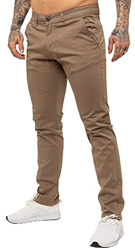 Pantalon Chino Jeans Stretch Coupe Ajustée Coton Homme avec Poches