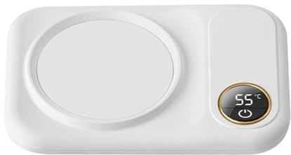 Calentador eléctrico de bebidas, 3 ajustes de temperatura, placa de calefacción USB, posavasos con apagado automático para calentar café, leche, té