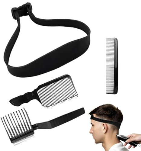 3 Pezzi Pettine Capelli, Pettine Da Parrucchiere Con Strumento Professionale, Nastro Per Taglio Di Capelli Curvo, Pettine E Tagliacapelli Regolabile, Pettine Da Adatto per tagli di capelli da uomo