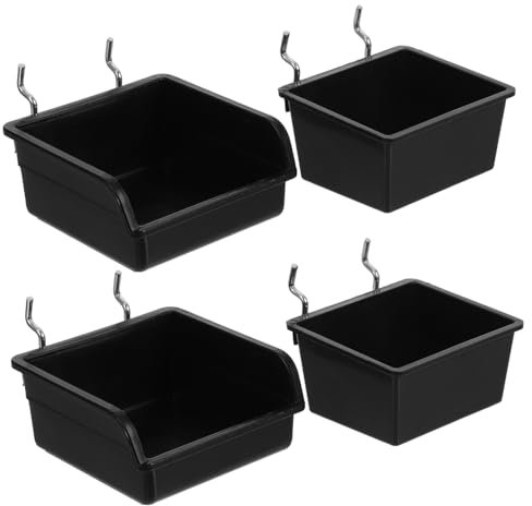 GARVALON 4pièces Lot De Bacs à Mallette à Outils Pour Vis Porte-gobelet Pour Panneau Perforé Accessoires De Garage Organiseur De Boulons Boîte Carrée Boîte à Outils Pour Détachées