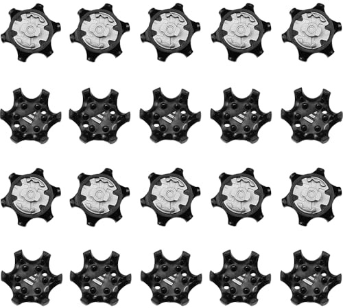 20 PCS Golf Shoe Spikes Black Replacements Bulk Cleats Stable Golf Cleats Easy to Install Golf Shoe Accessories for Golf Player Lover