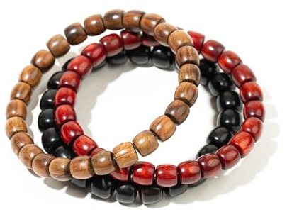 Lqdcyyat Bracelets Wooden Beaded Bracelet Bangle for Men and Women Elastic Friendship Bracelets Jewelry Gifts