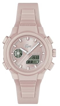 Lacoste Reloj de Cuarzo Multifuncional Analógico-Digital para Mujer Colección LC33 con Correa de Silicona Rosa Claro - 2001429