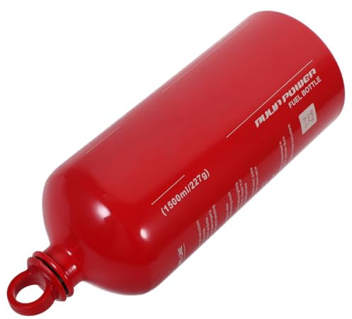 Amosfun 1500ml Aluminum Fuel Bottle Lightweight Emergency Fuel Storage for Motorcycles and Camping Outdoor Container for Travel and Adventures