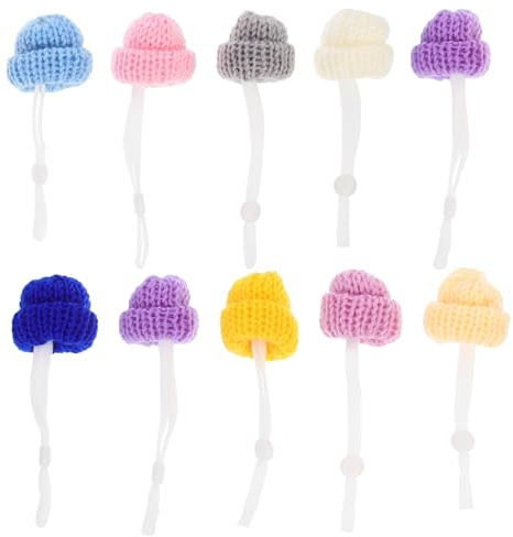 HANABASS Mini Hats 10pcs for Christmas Holidays and Holding Parties Adjustable Woolen Yarn Knitted Chicken Hat Decors to Keep Pets Warm and Festive for Pet Chickens and Hens