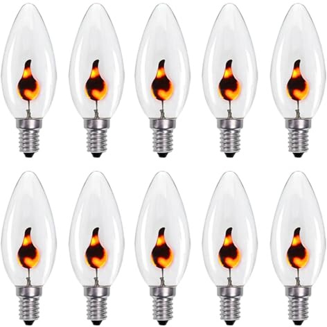 Vintage Edison E14 E27 LED-lampa med flammande effekt, 3W AC220V, för heminredning, ampull, ljuslampa (färg: E14, ljus)