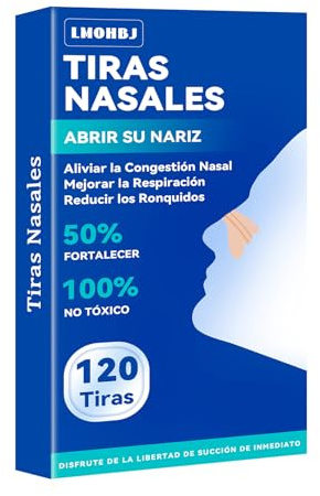 120 Pcs Tiras Nasales Antironquidos, Nasal Strips Parches Nasales Para Evitar Ronquidos, Antirronquidos Para Dormir, Mejora la Respiración y el Sueño Mejorando el Flujo de aire