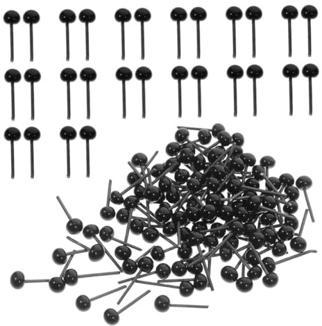 Gatuida 150 Piezas Ojos Seguridad Plástico Negro para Muñecas Felting Aguja Manualidades Animales Peluches DIY Accesorios Creativos