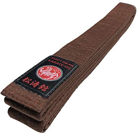 Budodrake Shotokan Karategürtel Silver Edition 100% Cotton braun (300)