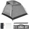 MSPORTS Campingzelt Premium Pop Up Zelt 2-3 Personen Würfelzelt Wasserdicht Winddicht Kuppelzelt Zelt (Silbergrau)