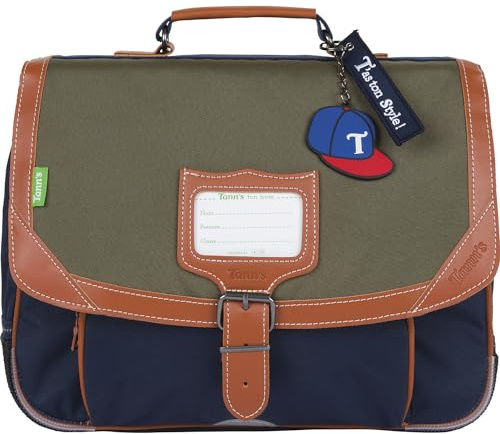 Cartable 35 cm Tann's Les Signatures Axel Kaki/Bleu