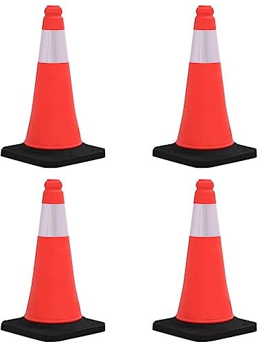 vidaXL 4x Conos de Tráfico Reflectantes con Base Pesada Señal Carretera Simulación de Aparcamiento Barreras Coche Advertencia Seguridad 50 cm