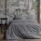 Komfortec Juego de Ropa de Cama de 135 x 200 cm con 1 Funda de Almohada de 40 x 80 cm, Microfibra cepillada, Color Gris